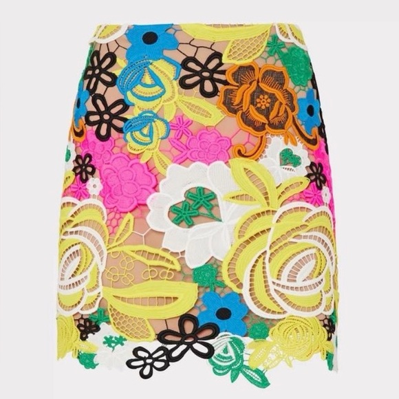 Milly Dresses & Skirts - Milly Floral Lace Mini Skirt - Multicolor